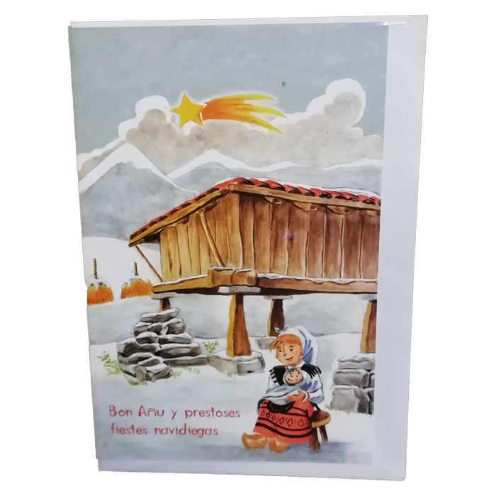 imagen postal navidad motivos asturianos